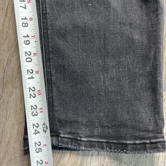 Flying Monkey Black/Grey Distressed High Rise Cropped Straight Leg Jeans size 31 - Picture 9 of 14